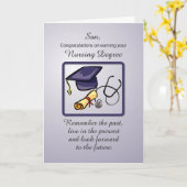 Carte Remise des diplômes d'infirmier de son fils (Fleur jaune)