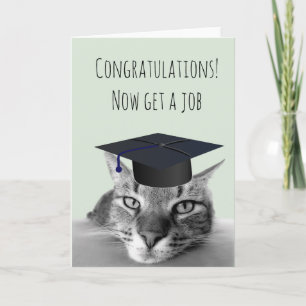 Carte Remise des diplômes Félicitations Humour de chat e
