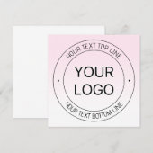 Carte Remplacement de logo facile & Texte éditable Rose (Devant / Derrière)