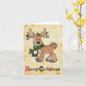 Carte Ren à Noël (Fleur jaune)