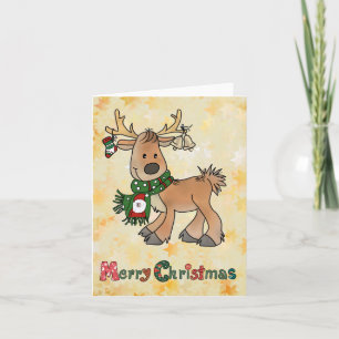 Carte Ren à Noël