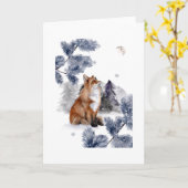 Carte Ren voit la Lune en hiver (Fleur jaune)