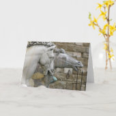 Carte Renaissance Equestrian Statue blanche (Fleur jaune)