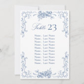 Carte Renaissance Ornate Dusty Blue Seating Chart (Devant)