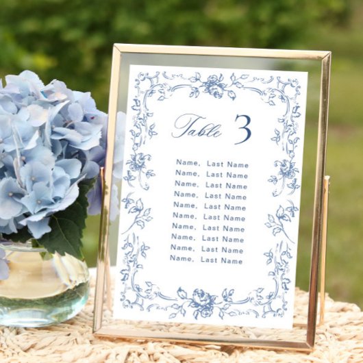 Carte Renaissance Ornate Mariage Seating Chart