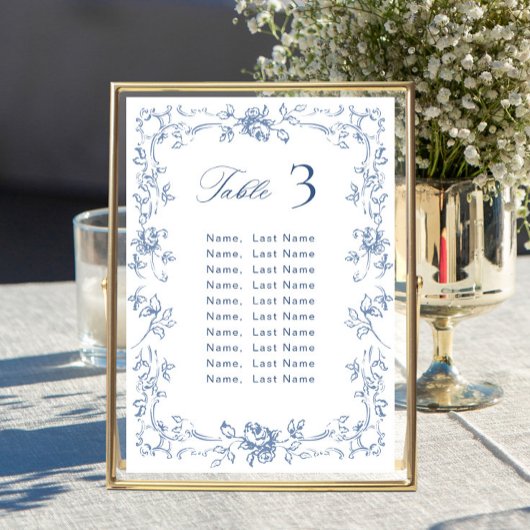 Carte Renaissance Ornate Mariage Seating Chart