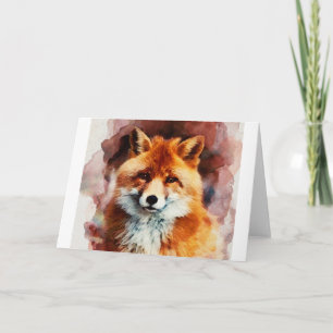 Carte renard aquarelle