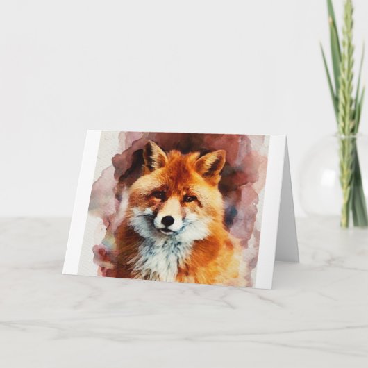 Carte renard aquarelle (Devant)