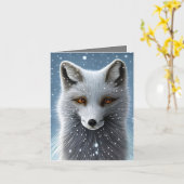 Carte Renard arctique sauvage (Fleur jaune)