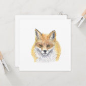 Carte Renard - Art à l'aquarelle  (Devant/Arrière en situation)