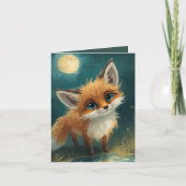 Carte Renard au clair de lune, forêt nocturne (Devant)