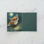 Carte Renard au clair de lune, forêt nocturne (Intérieur)