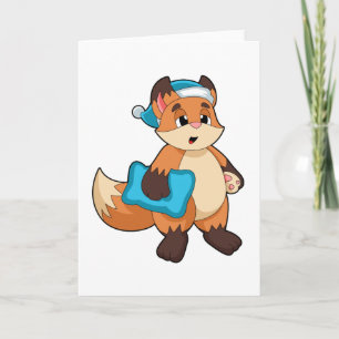 Carte Renard avec bonnet de nuit