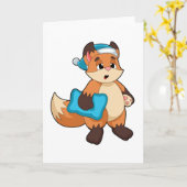 Carte Renard avec calotte de nuit (Fleur jaune)