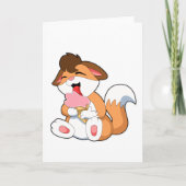 Carte Renard avec crème glacée fraise (Devant)