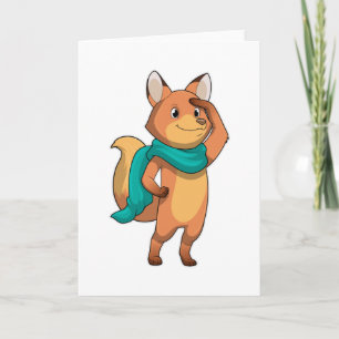 Carte Renard avec écharpe
