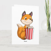Carte Renard avec Popcorn (Dos)