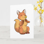 Carte Renard avec sucette (Fleur jaune)