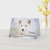 Carte Renard blanc arctique (Fleur jaune)