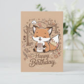 Carte Renard charmant et modifiable (Debout devant)