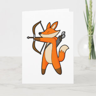 Carte Renard comme Archer avec flèche et Bow