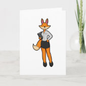 Carte Renard comme secrétaire avec bloc-notes (Devant)