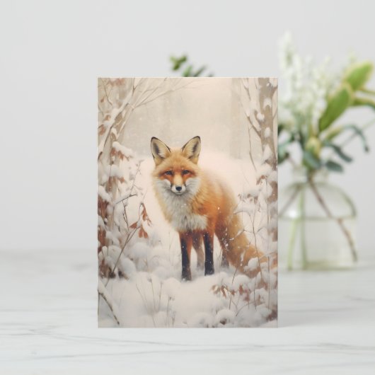 Carte Renard dans la neige (Debout devant)