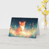 Carte Renard dans un champ de fleurs de nuit (Fleur jaune)