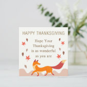 Carte Renard d'automne mignon avec Feuilles en chute dan (Debout devant)