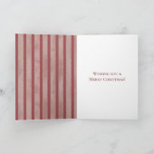 Carte Renard de Noël à rayures rouges (Intérieur)