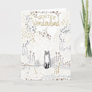 Carte Renard de vacances Merveilleux hiver
