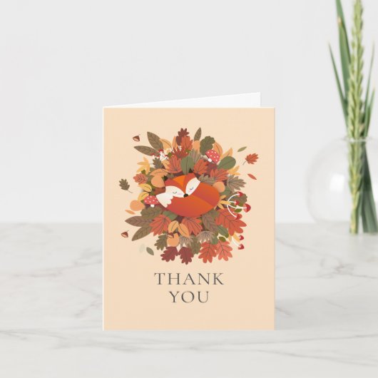 Carte Renard des Bois Rustique Merci (Devant)