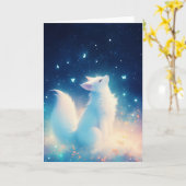 Carte Renard d'Hiver Murmure Arctique (Fleur jaune)