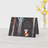 Carte Renard d'hiver Vacances de Noël modernes sur mesur (Fleur jaune)