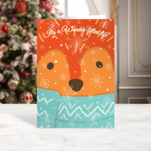 Carte Renard d'hiver Vie remplie de merveilles Noël drôl