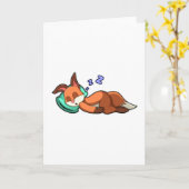 Carte Renard dormant avec un oreiller (Fleur jaune)