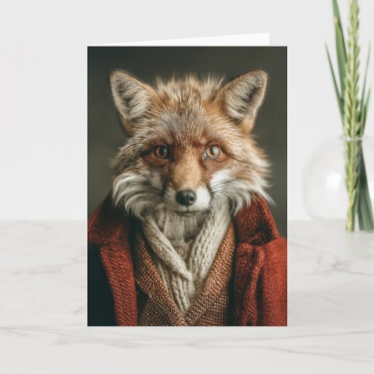 Carte Renard élégant dans un style cosy (Devant)
