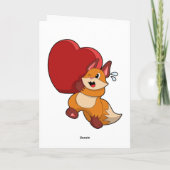 Carte Renard en amour avec cœur (Dos)