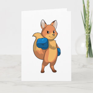 Carte Renard en boxeur avec gants de boxe