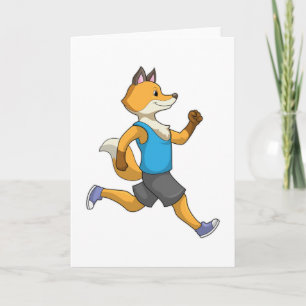 Carte Renard en coureur sur tapis roulant