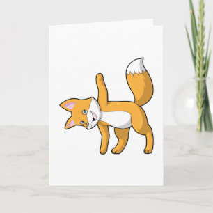 Carte Renard en étirement de yoga