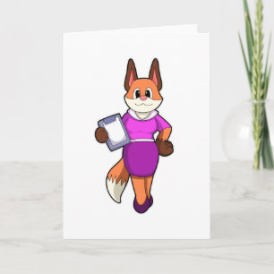 Carte Renard en tant que secrétaire avec jupe