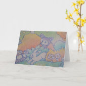 Carte renard et lapin (Fleur jaune)