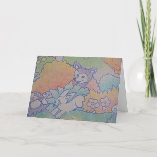 Carte renard et lapin (Devant)