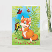 Carte renard et papillon (Devant)