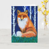 Carte Renard hivernal (Fleur jaune)