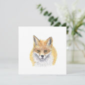 Carte Renard - Œuvre d'art à l'aquarelle  (Debout devant)