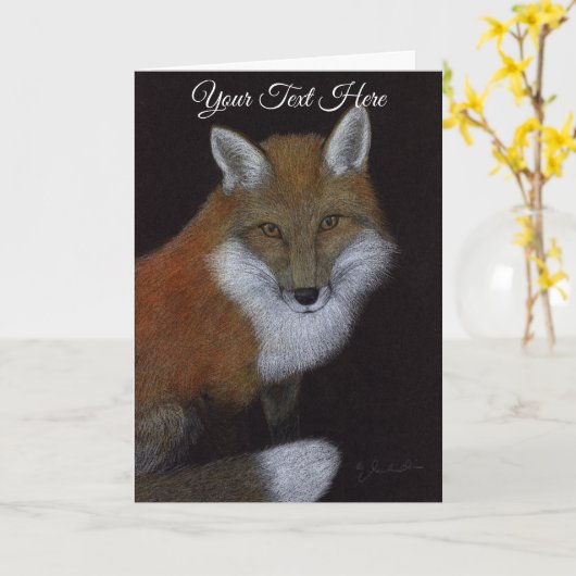 Carte Renard rouge (Fleur jaune)