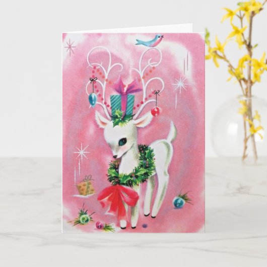 Carte Renard vintage (Fleur jaune)