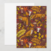 Carte Renards d'automne sur chocolat brun (Devant / Derrière)